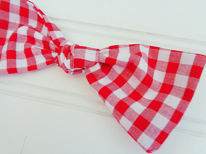 Hair Bow - Red Gingham