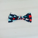  Hair Bow - Red and Blue Triangles