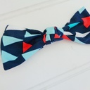  Hair Bow - Red and Blue Triangles