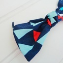  Hair Bow - Red and Blue Triangles