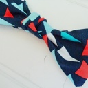  Hair Bow - Red and Blue Triangles