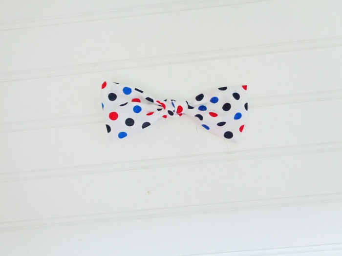 Hair Bow - Red and Blue Dots