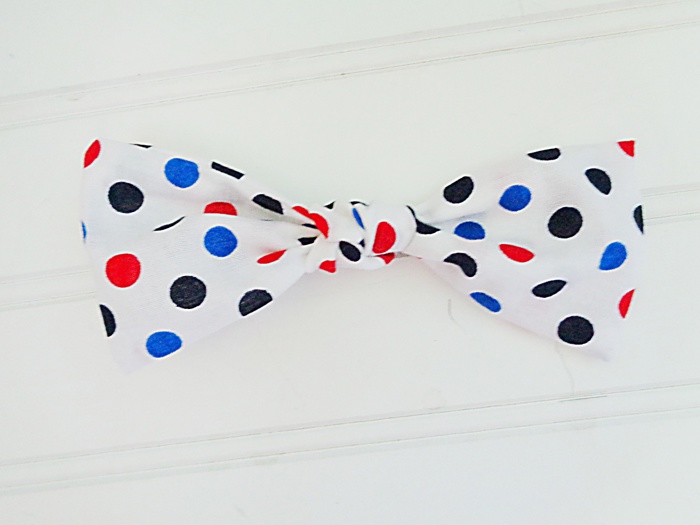 Hair Bow - Red and Blue Dots