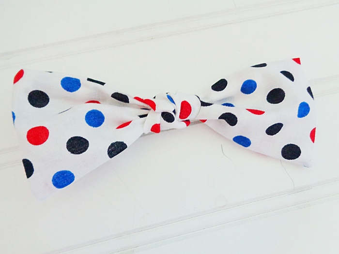 Hair Bow - Red and Blue Dots