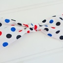  Hair Bow - Red and Blue Dots