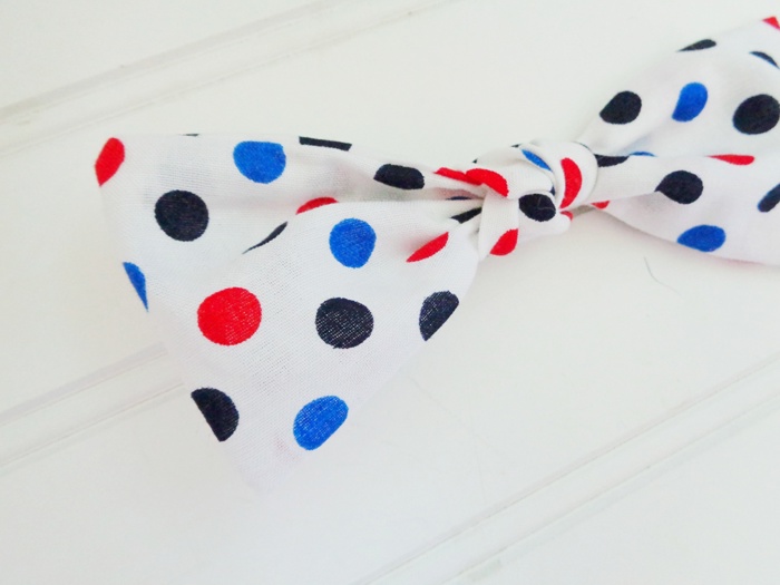 Hair Bow - Red and Blue Dots