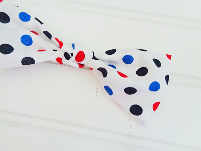 Hair Bow - Red and Blue Dots
