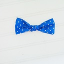  Hair Bow - White Dots on Blue