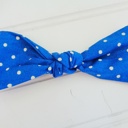  Hair Bow - White Dots on Blue