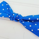  Hair Bow - White Dots on Blue