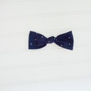  Hair Bow - White Dots on Navy