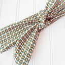  Knotted Headband - Aqua and Orange Mod Print