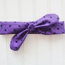 Knotted Headband - Black Dots on Purple