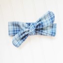  Flannel Knotted Headband - Blue Plaid
