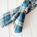  Flannel Knotted Headband - Blue and Green Plaid