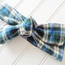  Flannel Knotted Headband - Blue and Green Plaid