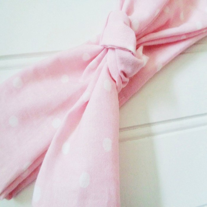 Knotted Headband - Dots on Pink