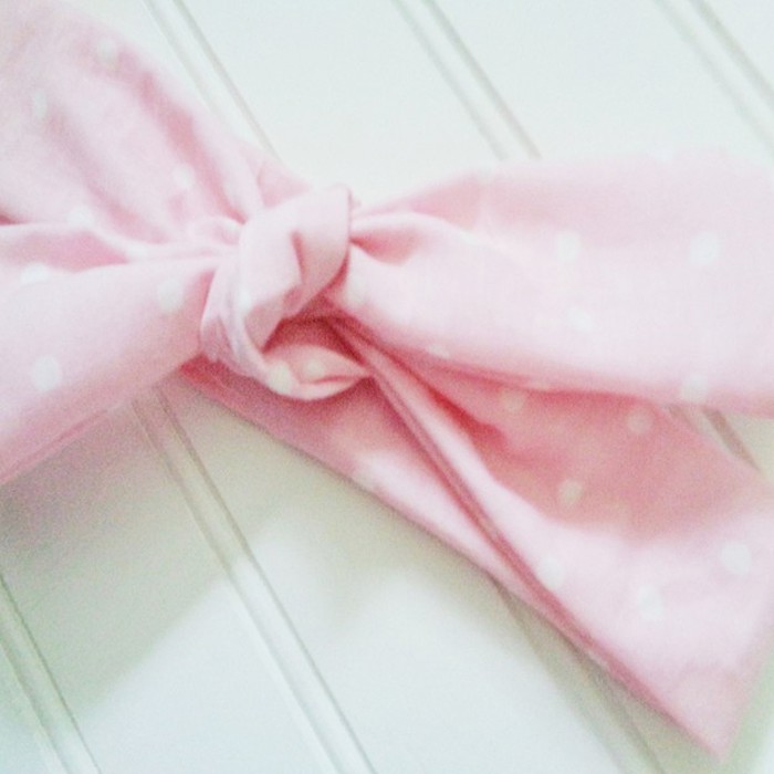 Knotted Headband - Dots on Pink