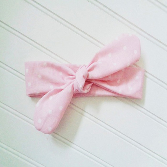 Knotted Headband - Dots on Pink