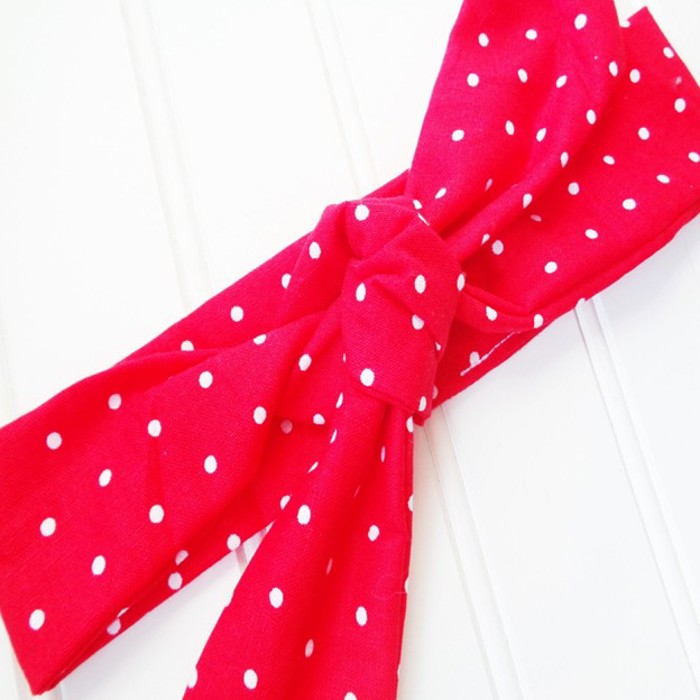 Knotted Headband - Dots on Red