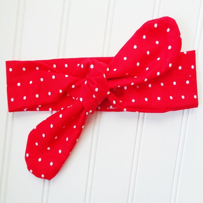 Knotted Headband - Dots on Red