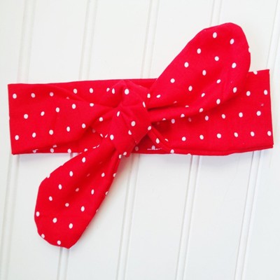 Knotted Headband - Dots on Red