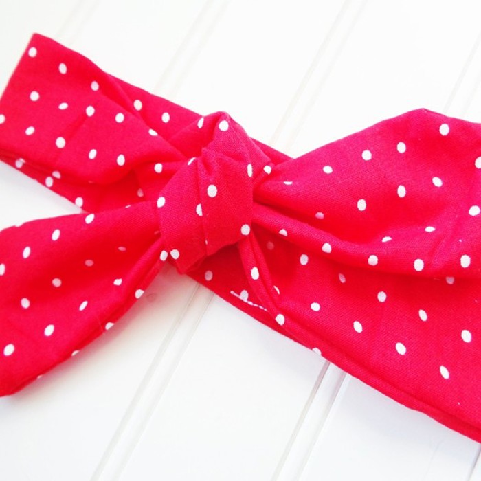 Knotted Headband - Dots on Red