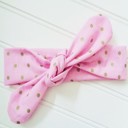  Knotted Headband - Gold Dots on Pink