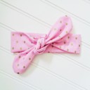  Knotted Headband - Gold Dots on Pink
