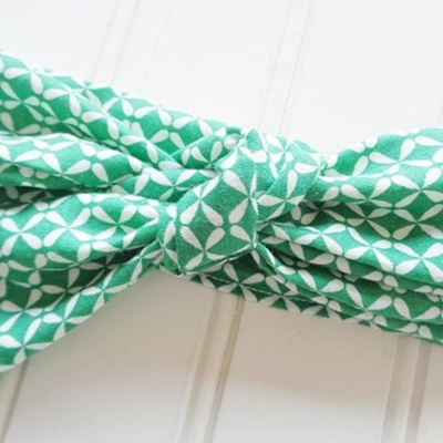 Knotted Headband - Green Lattice