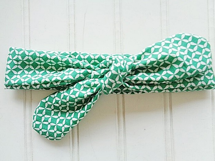 Knotted Headband - Green Lattice
