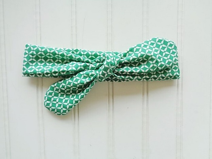 Knotted Headband - Green Lattice