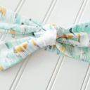  Knotted Headband - Green and Yellow Mod Print