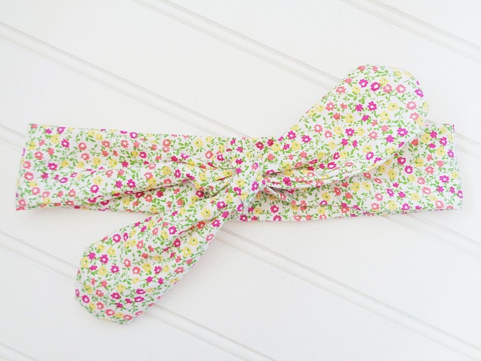 Knotted Headband - Pink and Yellow Flowers