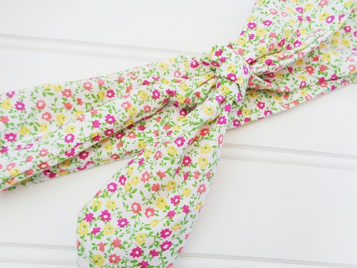 Knotted Headband - Pink and Yellow Flowers