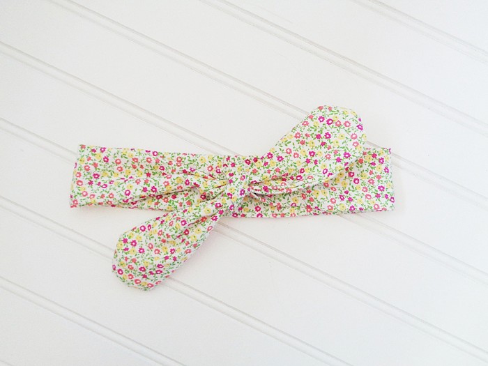 Knotted Headband - Pink and Yellow Flowers