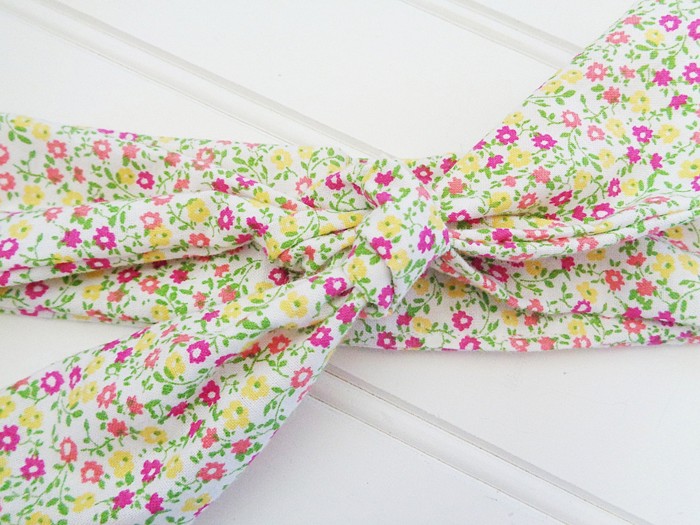 Knotted Headband - Pink and Yellow Flowers