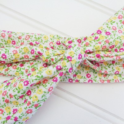 Knotted Headband - Pink and Yellow Flowers