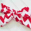  Knotted Headband - Red Chevron