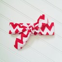  Knotted Headband - Red Chevron