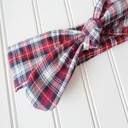  Knotted Headband - Navy and Red Plaid