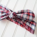  Knotted Headband - Navy and Red Plaid
