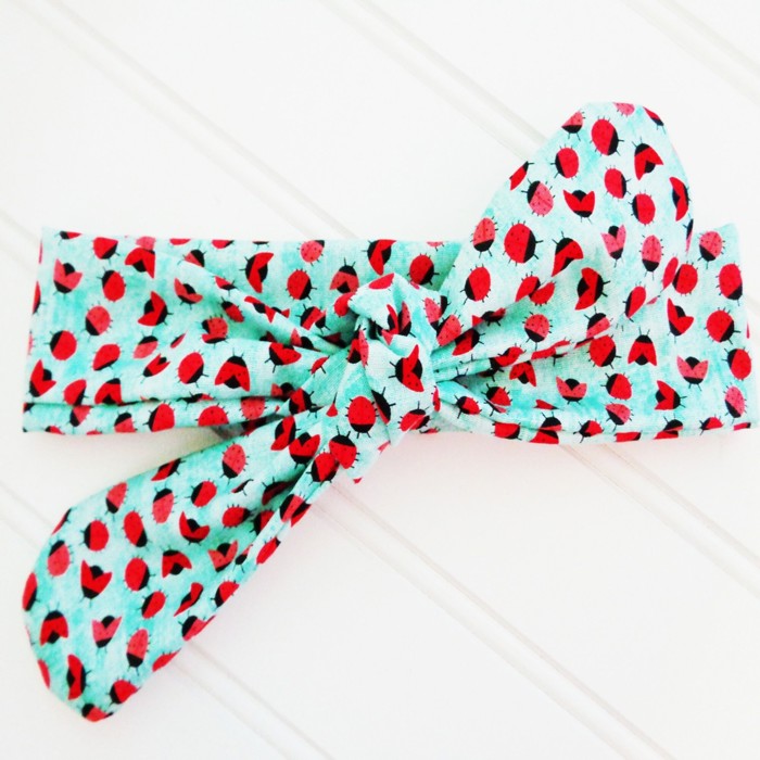 Knotted Headband - Pink and Red Ladybugs