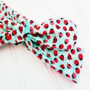  Knotted Headband - Pink and Red Ladybugs