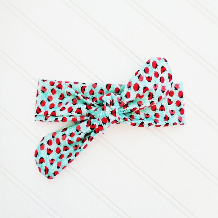 Knotted Headband - Pink and Red Ladybugs