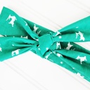  Knotted Headband - Reindeer on Green