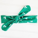  Knotted Headband - Reindeer on Green