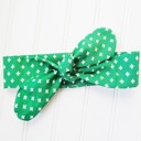  Knotted Headband - Swiss Cross on Green