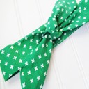  Knotted Headband - Swiss Cross on Green