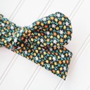  Knotted Headband - Orange and Yellow Flowers on Black
